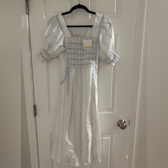 Dondolo Dresses & Skirts - Elegant Blue and White Striped Dress